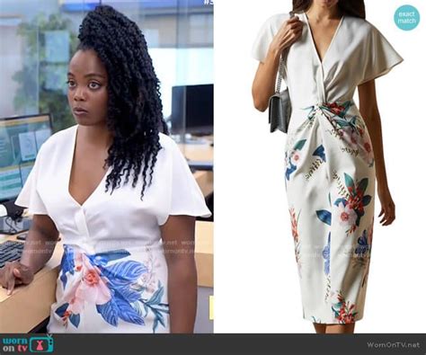 Sabrinas White Floral Twist Front Dress On Tyler Perrys Sistas Twist Front Dress Outfits