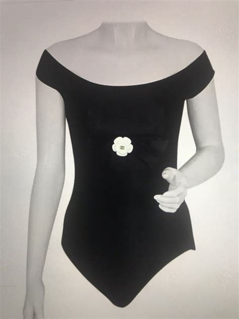 Chanel Swimsuit Iconic Classic Black Size 36 Gem