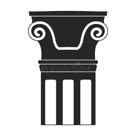 Ancient Column Vector Black Icon Vector Illustration Pillar Of Antique