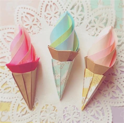Origami Ice Cream Diagram Paper Kawaii Shop Origami Cards Origami