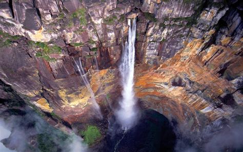 1920x1200 Angel Falls Venezuela Waterfall Mountain Cliff Nature Mist