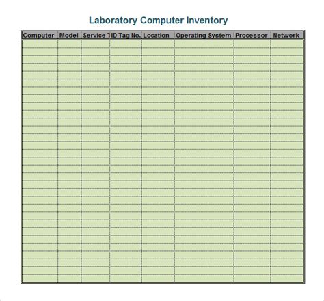 Free 13 Equipment Inventory Templates In Pdf Ms Word Excel