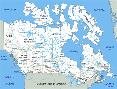 Physical Map Of Canada