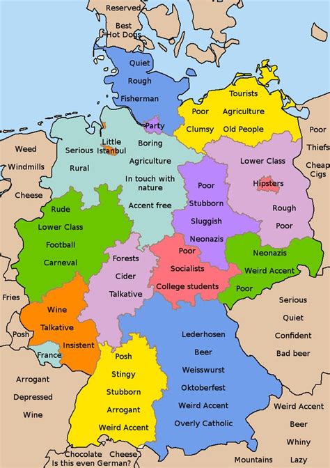 Mapsontheweb“german Stereotypes” Deutschlandkarte Deutsch Karte