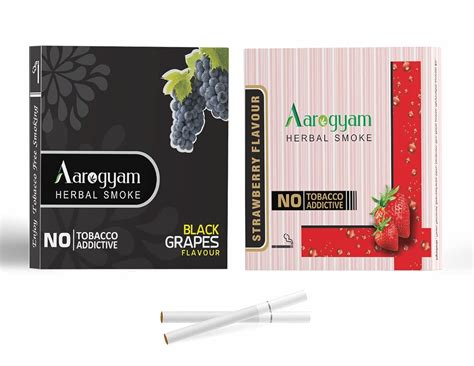 aarogyam herbals pack of 2 flavours 100 tobacco and nicotine free cigarette for relieve stress