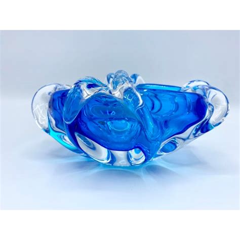 1960s Mid Century Italian Murano Blue Glass Bowl Chairish