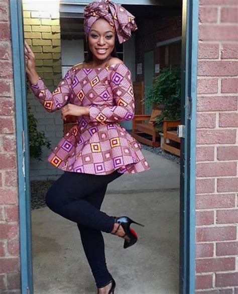 African Print Peplum Top With Sleeves Ankara African Dress Etsy