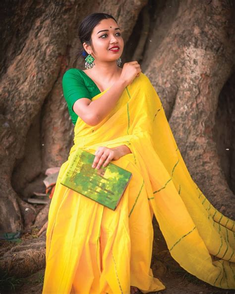 indian girls collaboration ethnic sari big yellow blouse beauty beautiful