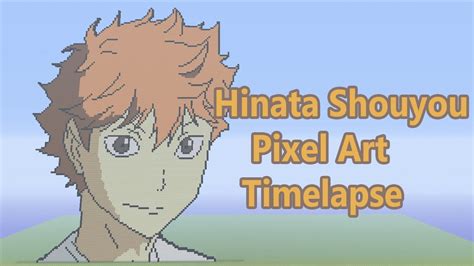 Minecraft Hinata Shouyou Pixel Art Timelapse Haikyuu Youtube