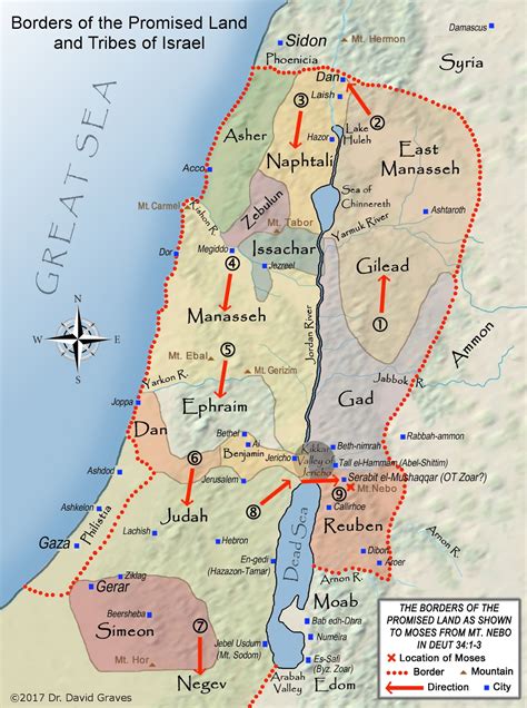 Biblical Map Of The Promised Land