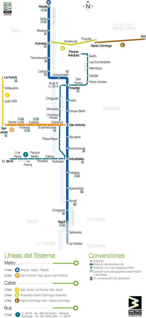 Mapa Metro Medellin Estaciones