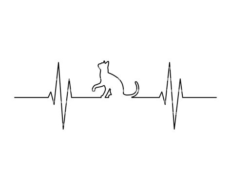 Cat Heartbeat Svg Ekg Cardiogram Pulse Vector Cut File For Etsy