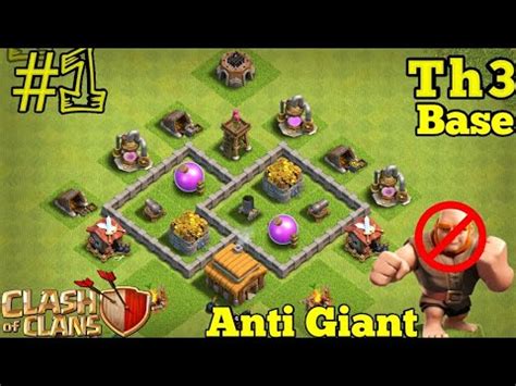 This is the heart of your village. Clash of Clans TOWN HALL 3 Base || TH 3 farming base ...