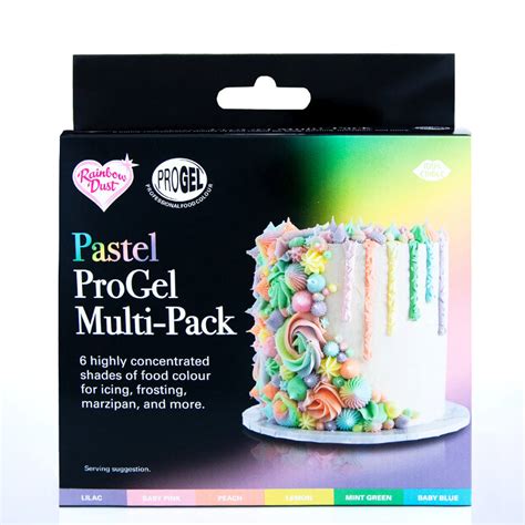 Rainbow Dust Progel Food Colouring Multipack 6 X 25g Pastel Colours