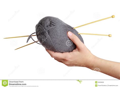 Clew With Knitting Needle Stock Photo Image Of Female 39326606