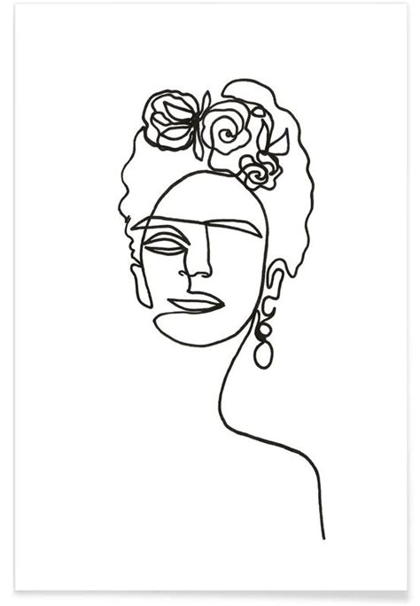 It is an unofficial fan site and has been created. Frida Kahlo Line Drawing Poster | JUNIQE