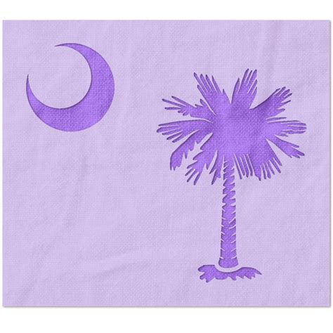 Palmetto Tree And Moon Stencil South Carolina State Flag Stencil De