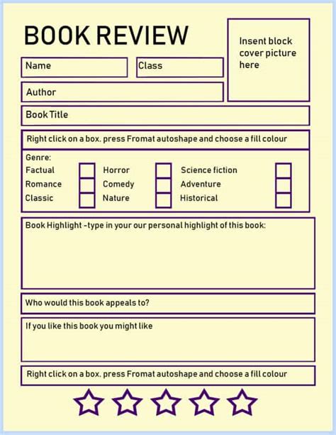 Book Review Template For Kids Tips And Activities Go Science Girls