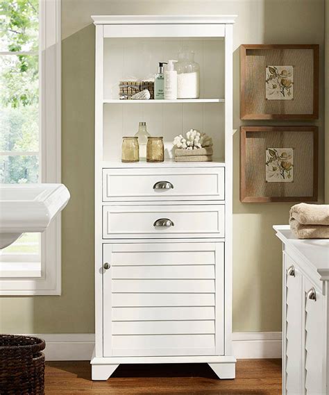 There are a variety of freestanding linen cabinets that work well in the bathroom space. Take a look at this White Lydia Cabinet today! | Tall ...