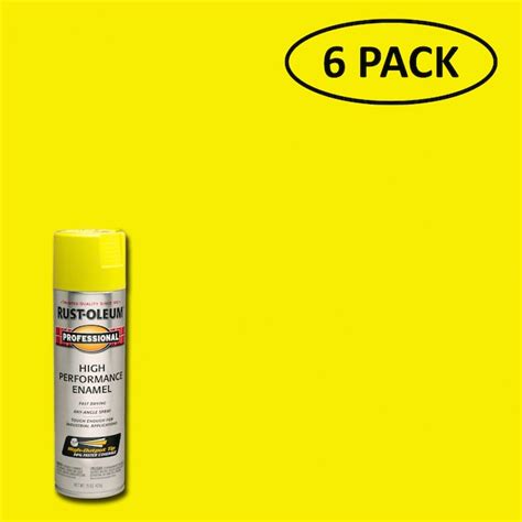Rust Oleum Professional 6 Pack Gloss Safety Yellow Spray Paint Net Wt