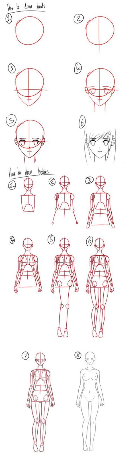 Tutorial How To Draw Anime Headsfemale Bodies By Micky K On Deviantart Drawing Anime Bodies