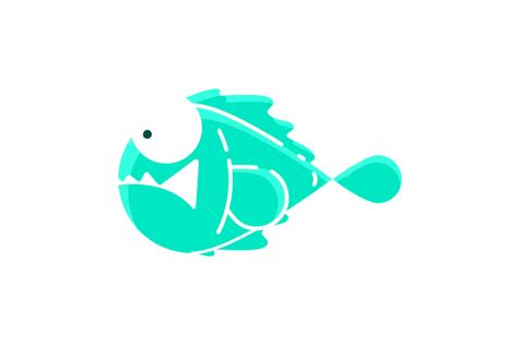 Gambar Ikan Piranha Kartun Ikon Ikan Ikan Lucu Png Dan Vektor Dengan