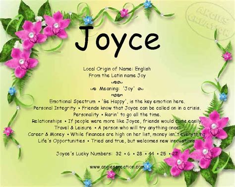 joyce angies creation meaning of your name names with meaning quiet people