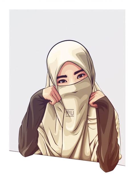 Gambar Kartun Muslimah Bercadar Terbaru 2020 Kartun Muslimah Bercadar
