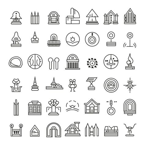 Premium Vector Set Line Icons Of Architectural Outline Vector Set