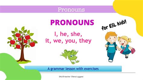 Pronouns I He She It You They We Printable Lesson For Esl Kids