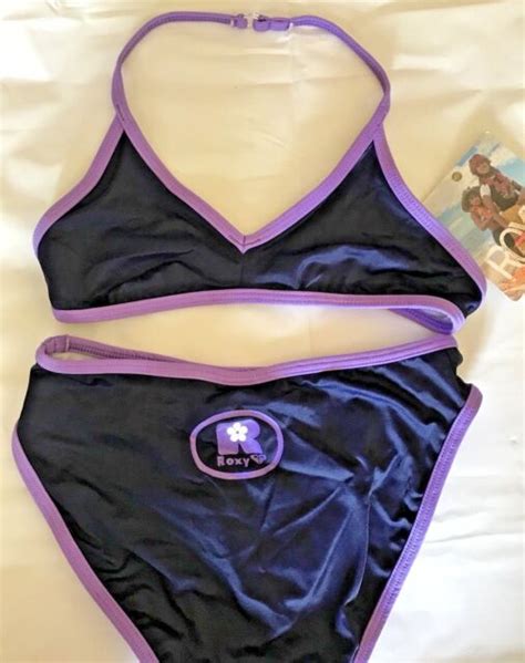 Nwt Roxy Girls Child 2 Piece Bikini Halter Top Swimsuit Set 10 Ebay