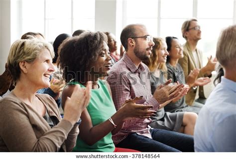 Audience Applaud Clapping Happiness Appreciation Training Stock Photo