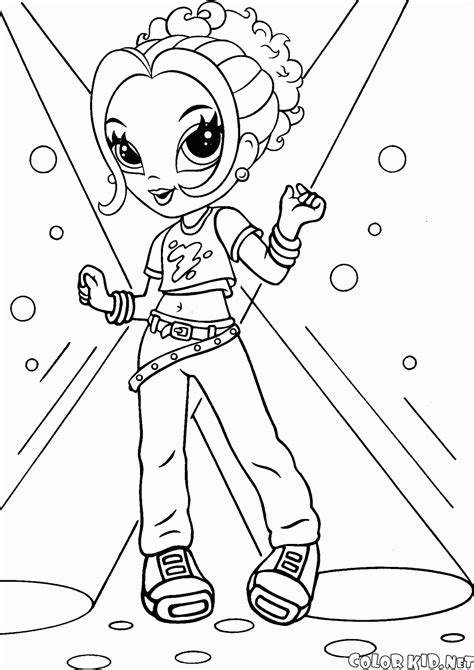 Free coloring pages to download and print. Coloring page - Girl sings karaoke
