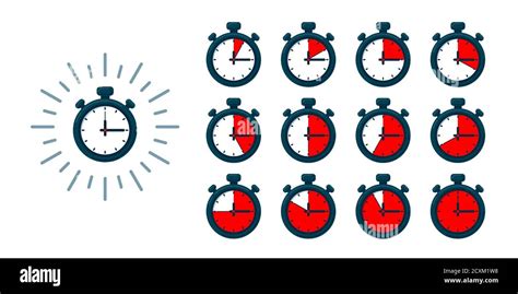 Timer Icons Set Vector Stopwatch Illustration Clocks At Different