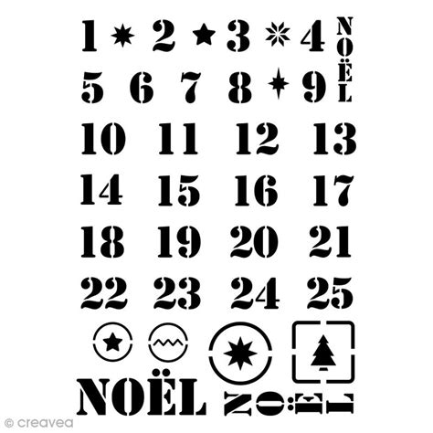 Imprimez les gabarits du calendrier sur du papier un peu rigide au format a4 (180g au minimum). Pochoir multiusage A5 - Chiffres calendrier de l'avent ...