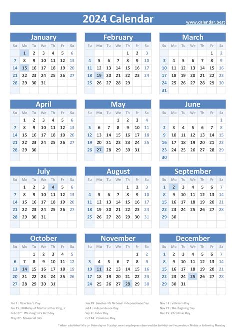 2024 Federal Holidays Observed Dates By Year Cele Meggie
