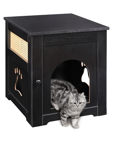 Cat Litter Box Home Decorative Cat House And Side Table Cat Home