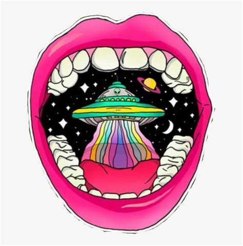 Trippy Rainbow Lips Alien Mouth Space Pink Freetoedit Psychedelic