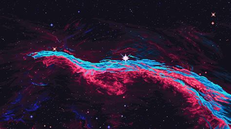 Western Veil Nebula Pixel Art By Me Rimaginarystarscapes