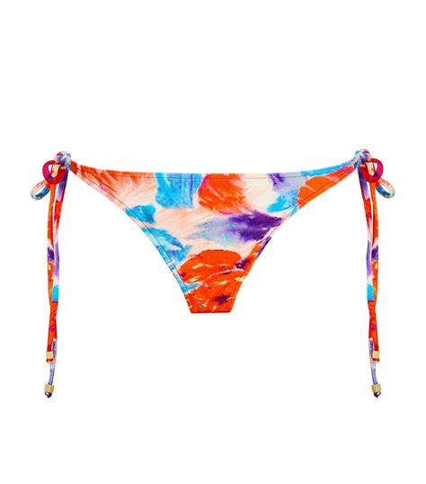 Violet Print String Bikini Bottoms