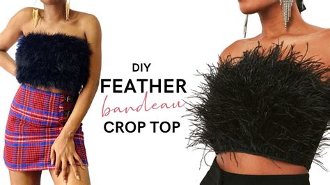 Diy Feather Bandeau Top Easy No Sew Tutorial Youtube