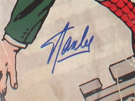 Stan Lee Signed Marvel Spider Man Amazing Fantasy 24x36 Comic Book