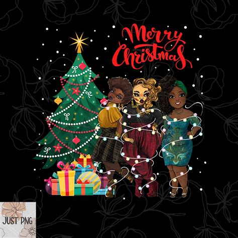 Merry Christmas Png Black Women Png Christmas Tree Png Etsy