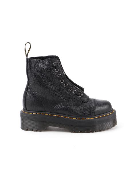 Dr Martens Combat Boot Model Molly Gray Color Shiny Effect With