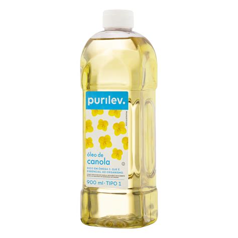 Óleo De Canola Tipo 1 Purilev Garrafa 900ml