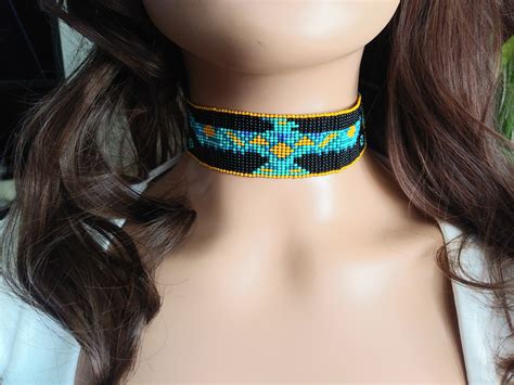 Native American Jewelry Native Choker Necklace Beaded Etsy