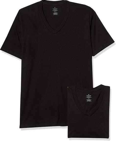 Stafford 3 Pack Mens Heavy Weight 100 Cotton V Neck T Shirt Black At