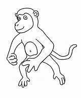 Monkey Coloring Printable sketch template