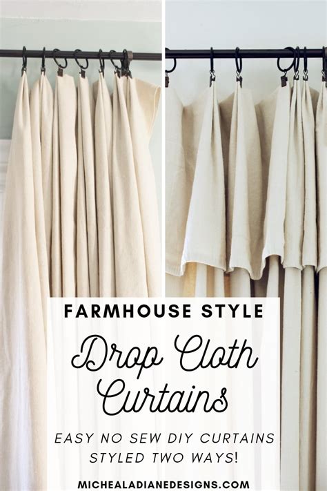Diy Drop Cloth Curtains 2 Ways Micheala Diane Designs
