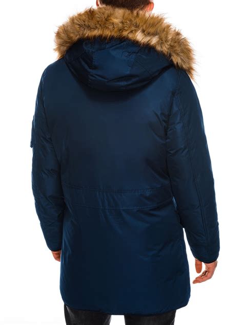 Mens Winter Parka Jacket Navy C369 Modone Wholesale Clothing For Men